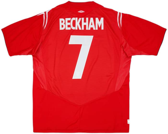 2004-06 England Away Shirt Beckham #7 - 6/10 - (XL)