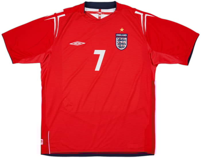 2004-06 England Away Shirt Beckham #7 - 6/10 - (XL)