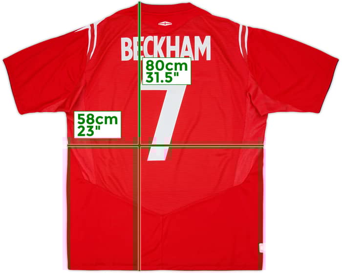 2004-06 England Away Shirt Beckham #7 - 6/10 - (XL)