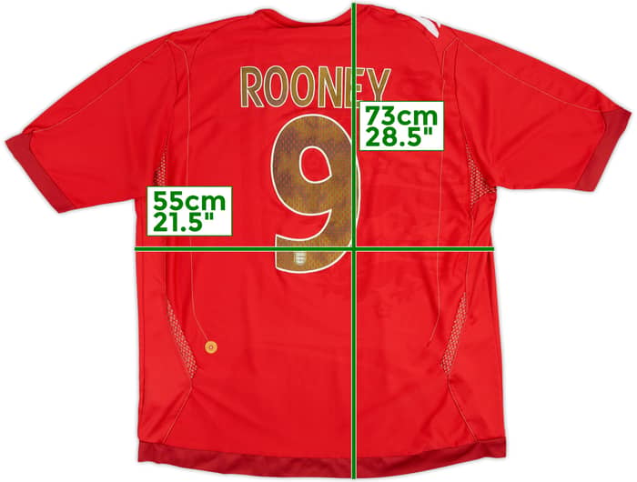 2006-08 England Away Shirt Rooney #9 - 4/10 - (XL)