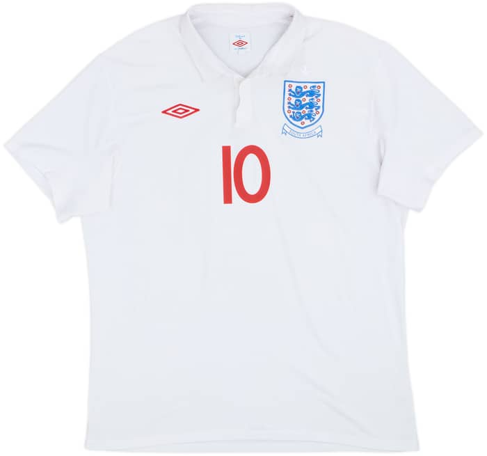 2009-10 England 'World Cup South Africa 2010' Home Shirt Rooney #10 - 7/10 - (XL)