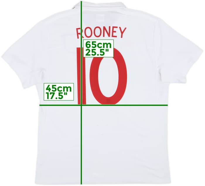 2009-10 England 'World Cup South Africa 2010' Home Shirt Rooney #10 - 7/10 - (XL)