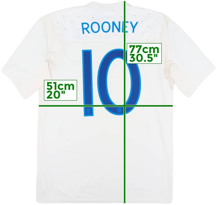 2010-11 England Home Shirt Rooney #10 - 6/10 - (M)