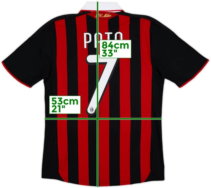 2009-10 AC Milan Home Shirt Pato #7 - 8/10 - (S)