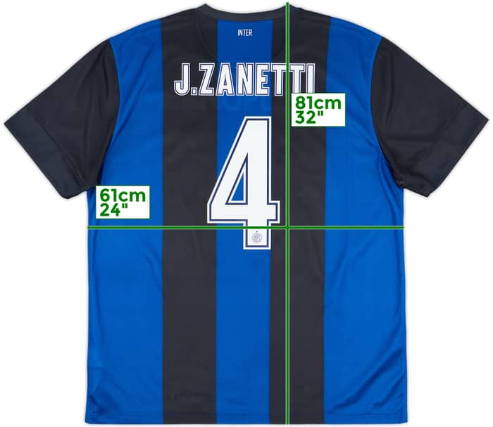 2012-13 Inter Milan Home Shirt J. Zanetti #4 - 7/10 - (XL)