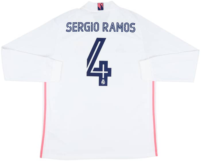 2020-21 Real Madrid Home L/S Shirt Sergio Ramos #4 (XL)