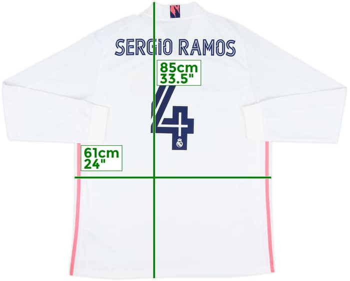 2020-21 Real Madrid Home L/S Shirt Sergio Ramos #4 (XL)