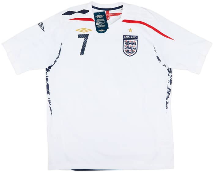 2007-09 England Home Shirt Beckham #7 (XL)