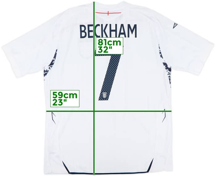 2007-09 England Home Shirt Beckham #7 (XL)