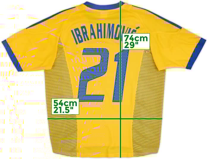 2002-03 Sweden Home Shirt Ibrahimovic #21 - 8/10 - (M)