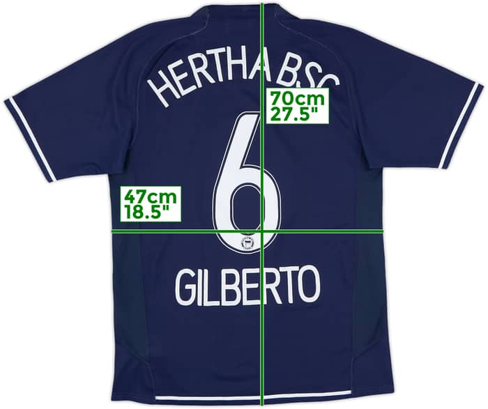 2007-08 Hertha Berlin Home Shirt Gilberto #6 - 7/10 - (S)
