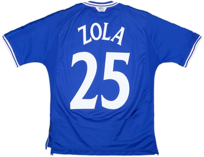 1999-01 Chelsea Home Shirt Zola #25 - 8/10 - (Y)