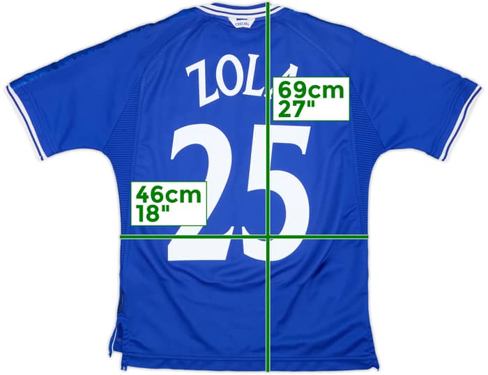 1999-01 Chelsea Home Shirt Zola #25 - 8/10 - (Y)