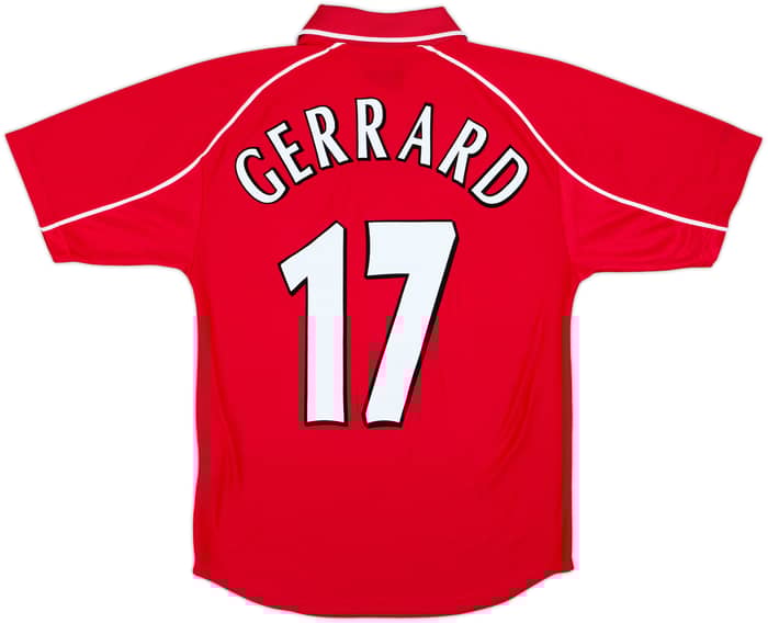 Camiseta de local del Liverpool 2000-02 Gerrard #17 - 6/10 - (Juvenil XL)