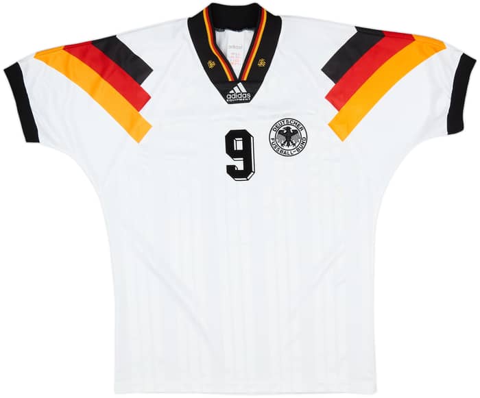 1992-94 Germany Home Shirt Voller #9 - 8/10 - (M/L)