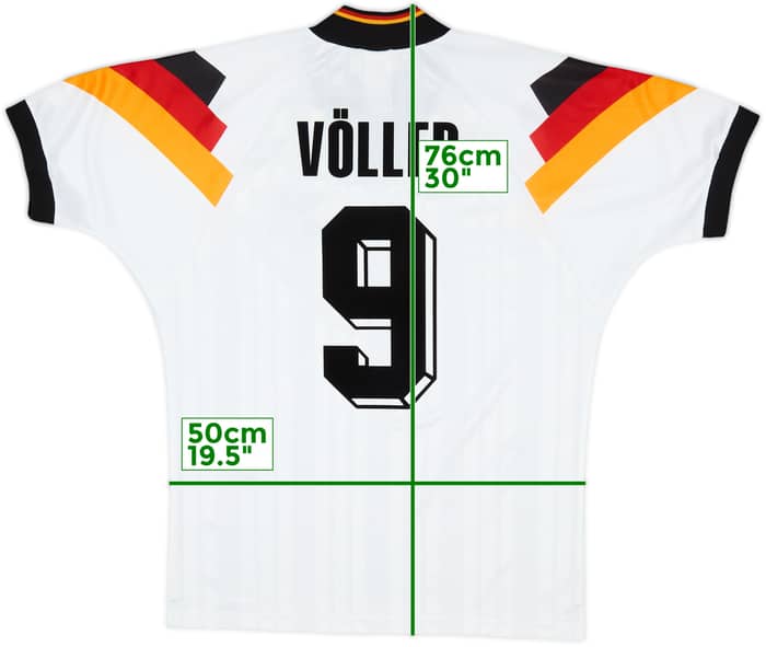 1992-94 Germany Home Shirt Voller #9 - 8/10 - (M/L)