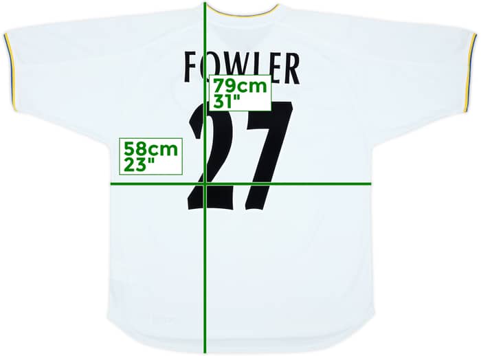 2000-02 Leeds United Home Shirt Fowler #27 - 7/10 - (L)