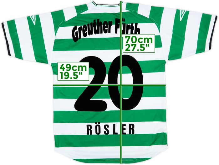 2002-03 Greuther Furth Home Shirt Rosler #20 - 8/10 - (S)