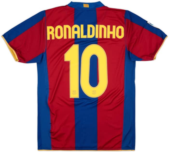 2007-08 Barcelona Home Shirt Ronaldinho #10 - 9/10 - (S)