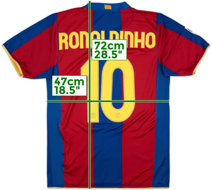 2007-08 Barcelona Home Shirt Ronaldinho #10 - 9/10 - (S)