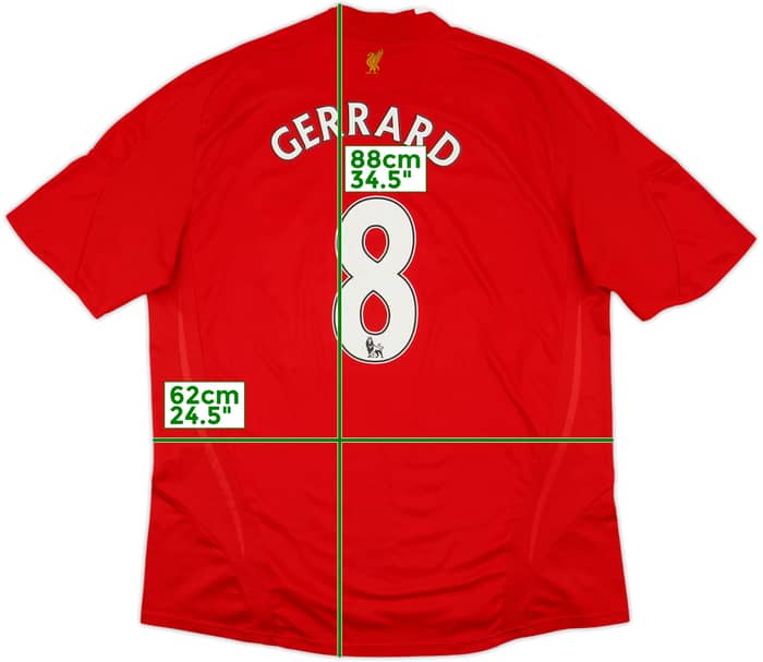 2008-10 Liverpool Home Shirt Gerrard #8 - 7/10 - (XXL)