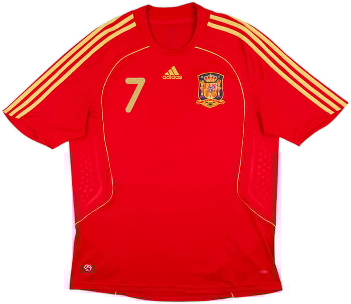 2007-09 Spain Home Shirt David Villa #7 - 9/10 - (XL)