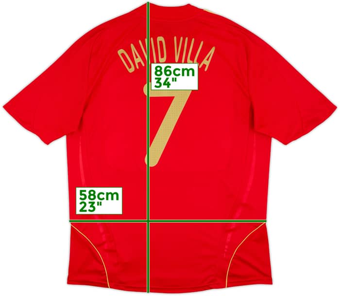 2007-09 Spain Home Shirt David Villa #7 - 9/10 - (XL)