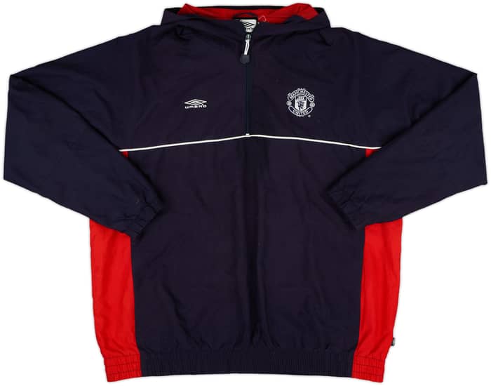 2000-02 Manchester United Umbro 1/4 Zip Hooded Track Jacket - 7/10 - (M)