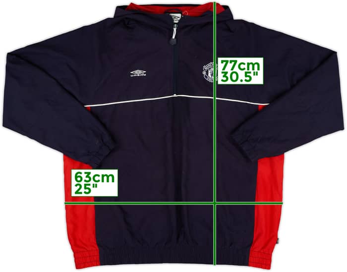 2000-02 Manchester United Umbro 1/4 Zip Hooded Track Jacket - 7/10 - (M)