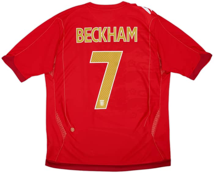 2006-08 England Away Shirt Beckham #7 - 6/10 - (L)