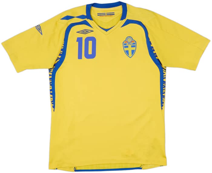 2007-09 Sweden Home Shirt Ibrahimovic #10 - 7/10 - (M)