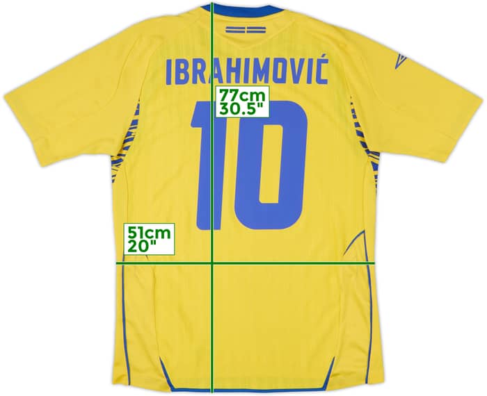 2007-09 Sweden Home Shirt Ibrahimovic #10 - 7/10 - (M)