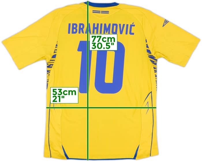 2007-09 Sweden Home Shirt Ibrahimovic #10 - 8/10 - (L)