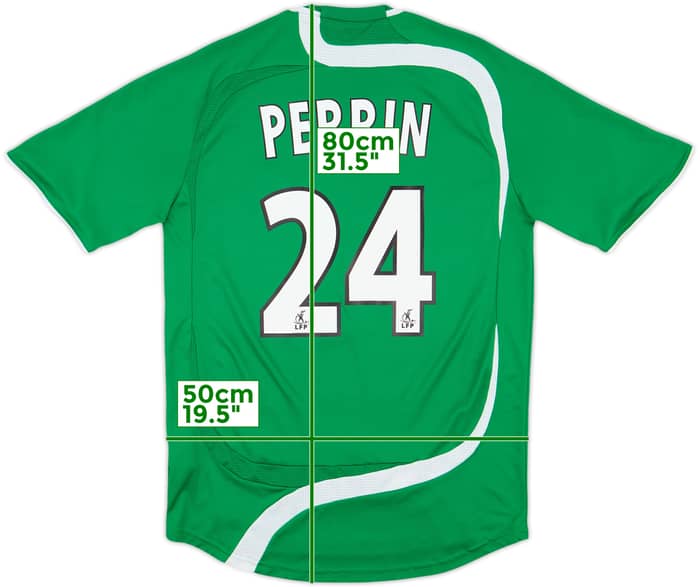 2007-08 Saint Etienne Home Shirt Perrin #24 - 8/10 - (M)