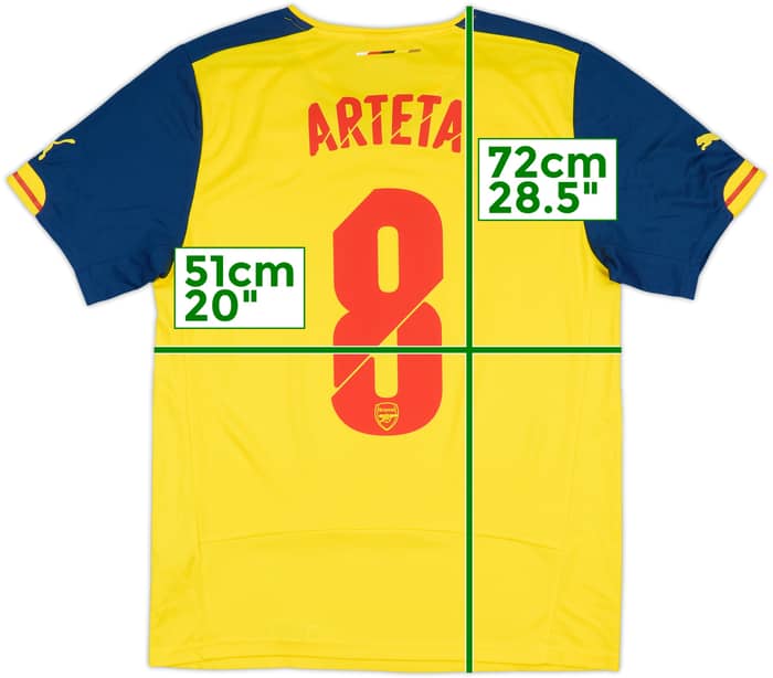 2014-15 Arsenal Away Shirt Arteta #8 - 9/10 - (M)