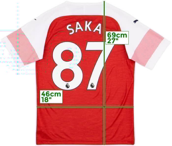 2018-19 Arsenal Home Shirt Saka #87 - 10/10 - (S)