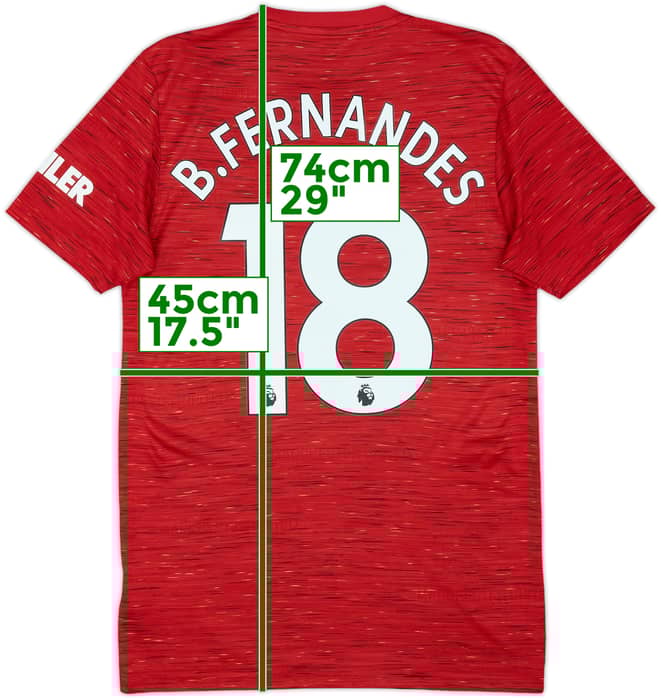 2020-21 Manchester United Home Shirt B.Fernandes #18 - 6/10 - (S)