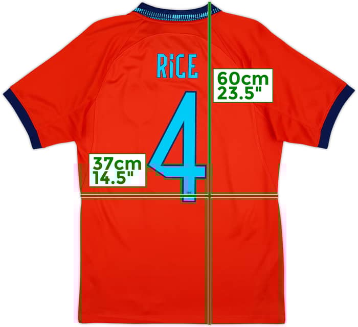 2022-23 England Away Shirt Rice #4 - 8/10 - (S)