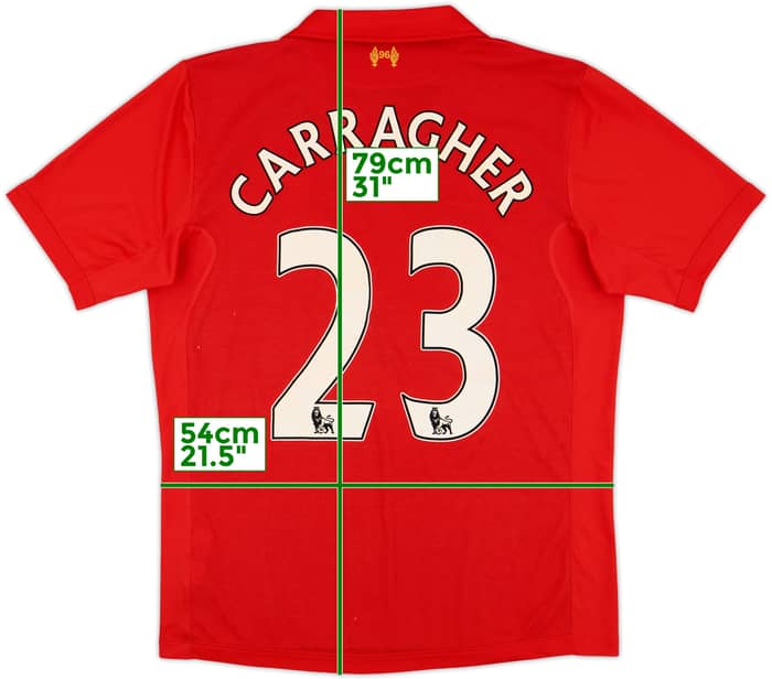 2012-13 Liverpool Home Shirt Carragher #23 - 8/10 - (L)