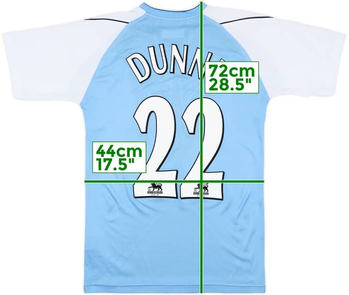 2006-07 Manchester City Home Shirt Dunne #22 - 9/10 - (S)