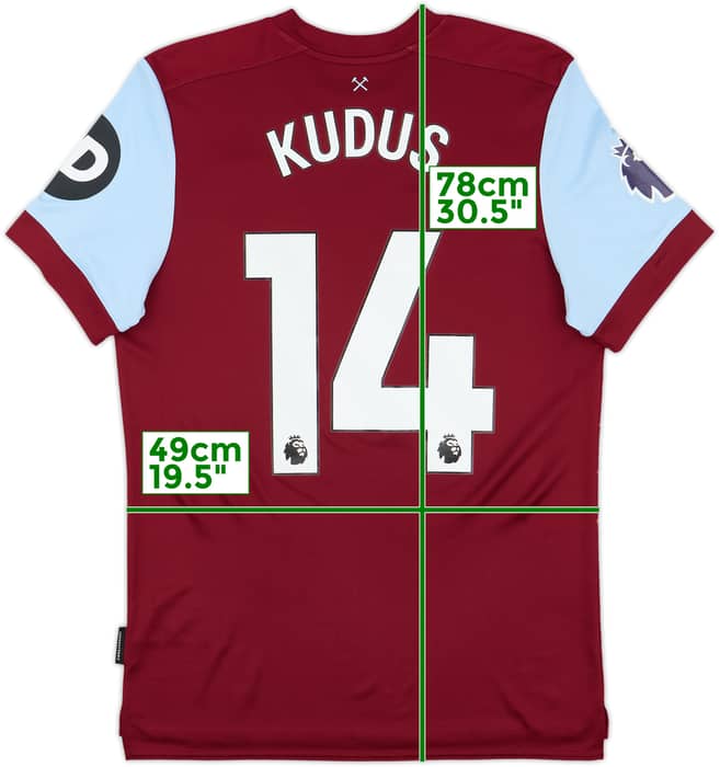 2023-24 West Ham United Home Shirt Kudus #14 - 10/10 - (M)