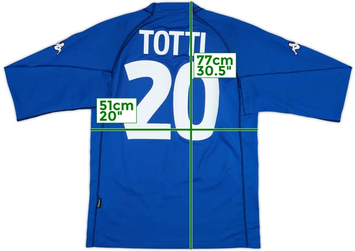2000-01 Italy Home L/S Shirt Totti #20 - 5/10 - (M)