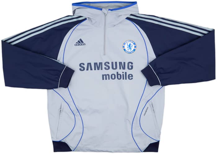 2006-07 Chelsea adidas 1/4 Zip Hooded Rain Jacket - 10/10 - (L)