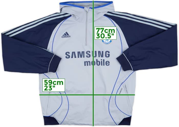 2006-07 Chelsea adidas 1/4 Zip Hooded Rain Jacket - 10/10 - (L)