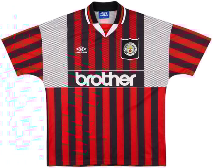 1994-96 Manchester City Away Shirt Quinn #9 - 8/10 - (XL)