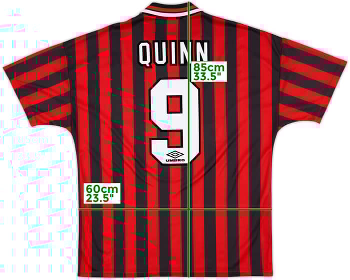1994-96 Manchester City Away Shirt Quinn #9 - 8/10 - (XL)