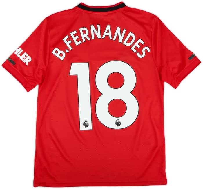 2019-20 Manchester United Home Shirt B.Fernandes #18 - 8/10 - (L.Boys)