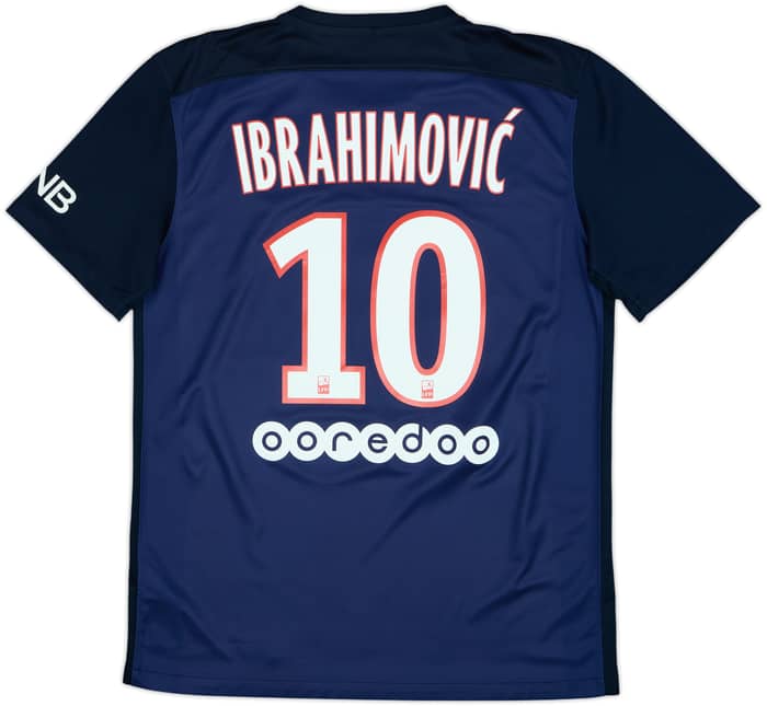 2015-16 Paris Saint-Germain Home Shirt Ibrahimovic #10 - 8/10 - (M)