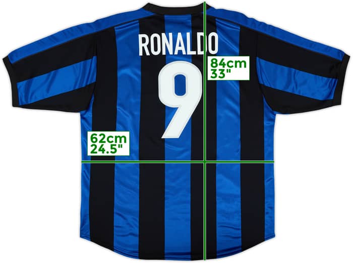 1999-00 Inter Milan Home Shirt Ronaldo #9 - 7/10 - (XL)