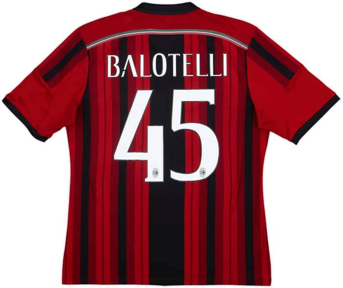 2014-15 AC Milan Home Shirt Balotelli #45 - 7/10 - (L)